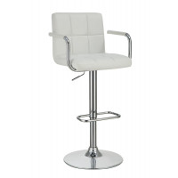 Coaster Furniture 121097 Adjustable Height Bar Stool White and Chrome
